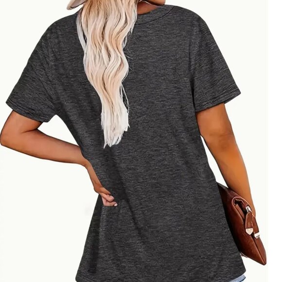 XXL Christmas Print Crew Neck T-Shirt, Casual Short Sleeve T-Shirt - Picture 2 of 3